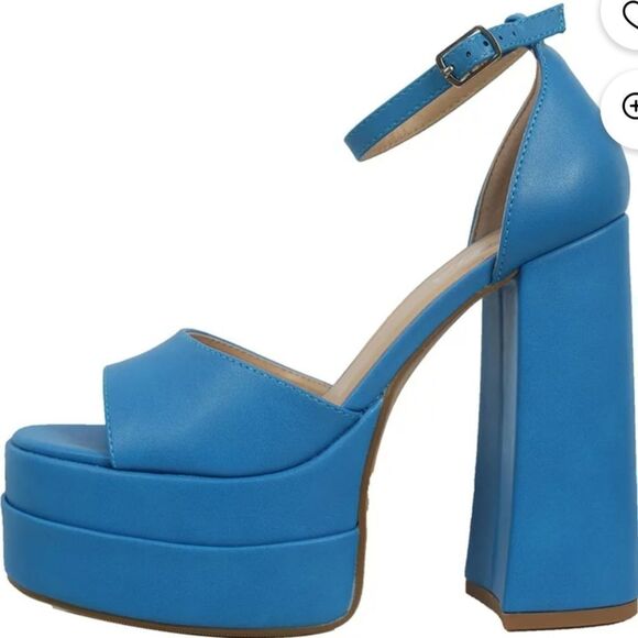 BRAND NEW SODA FAUX LEATHER HIGH PLATFORM CHUNKY ANKLE STRAP HEEL SANDAL G1 - Picture 5 of 14